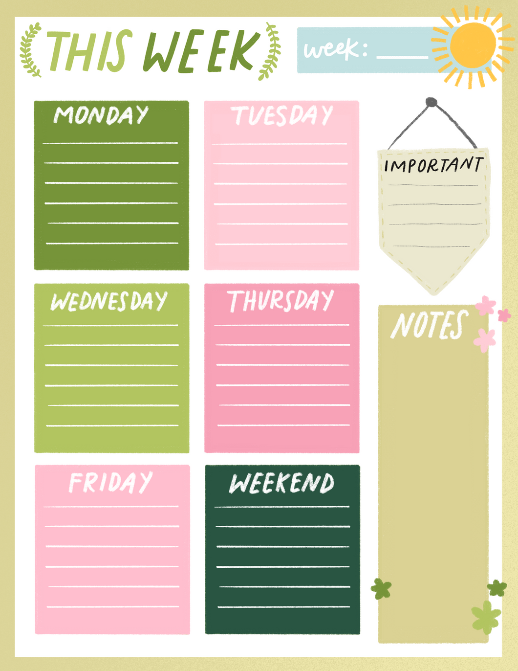 Weekly Planner Download